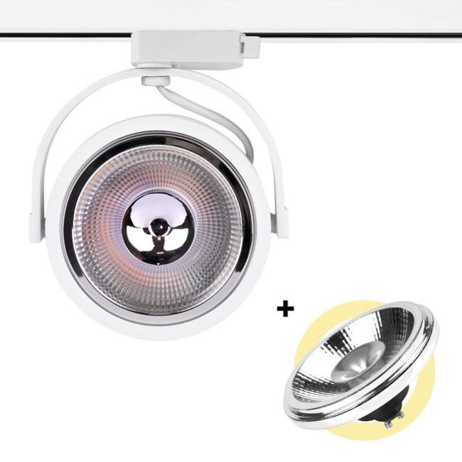 Faretto Binario Moderno Binario Alluminio Bianco Gu10 Faretto Binario Moderno Binario Alluminio Bianco Gu10