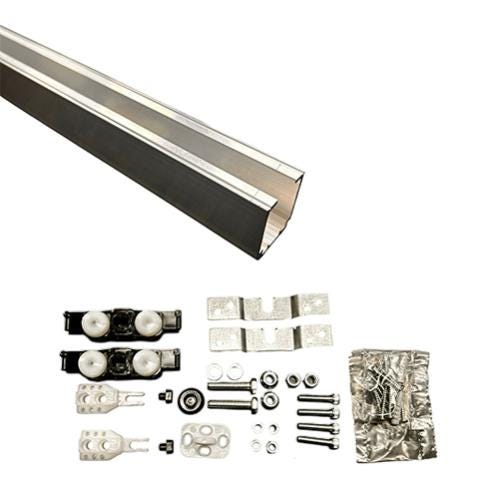 Kit Scorrevole Per Porte 120cm - Binario Per Armadi, Mobili TV, Porte A Soffitto - Foto 6