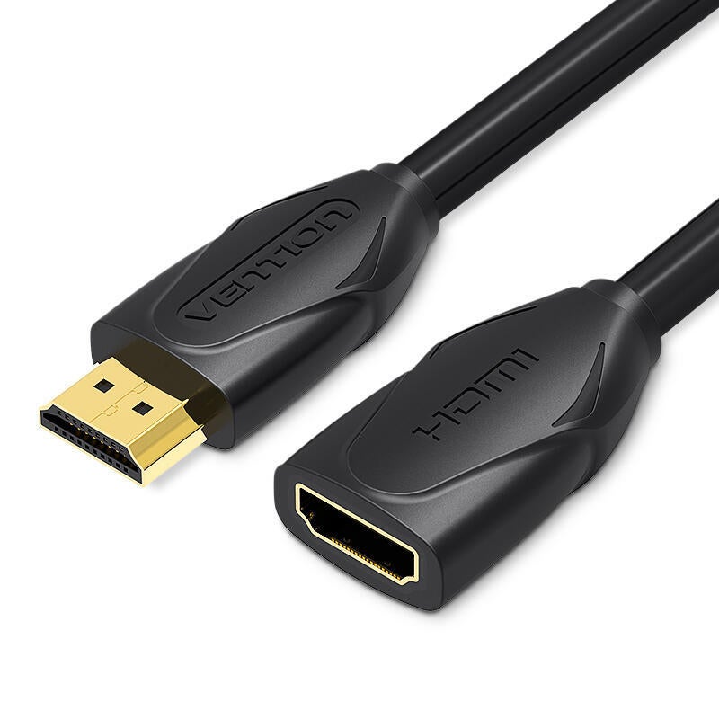 Cable alargador HDMI macho hembra, 0,25 m, chapado en oro