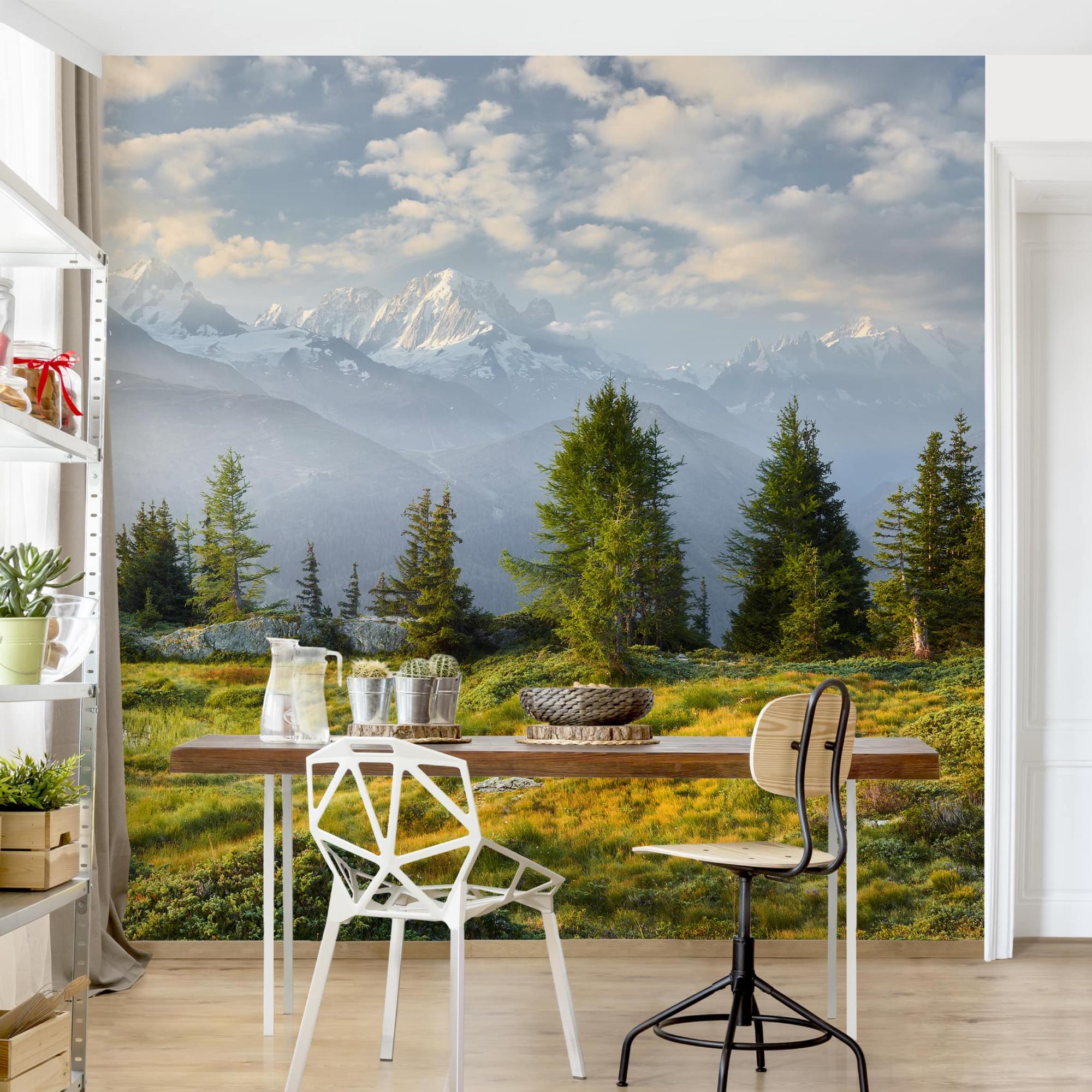 Quadro Su Tela Novart: Montagne E Lago N020872a - Paesaggio Moderno, Senza Cornice, Made In Germany
