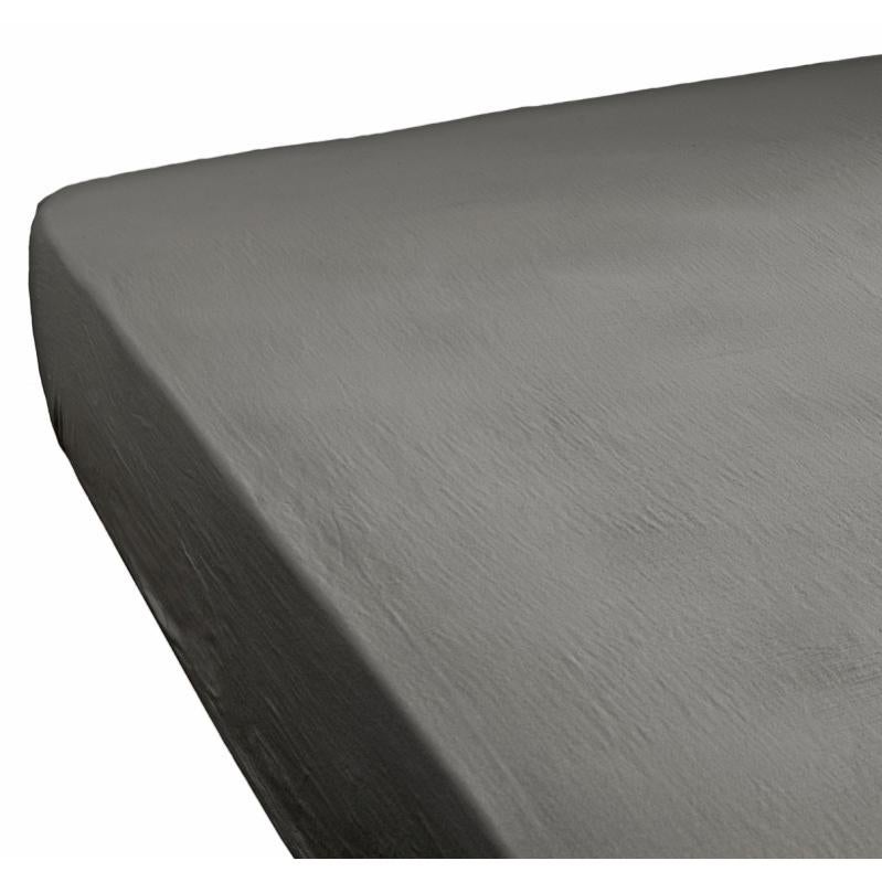 Cache Sommier Double Gaze De Coton Anthracite 160x200 Cm – Élégant Et Doux Terre De Nuit