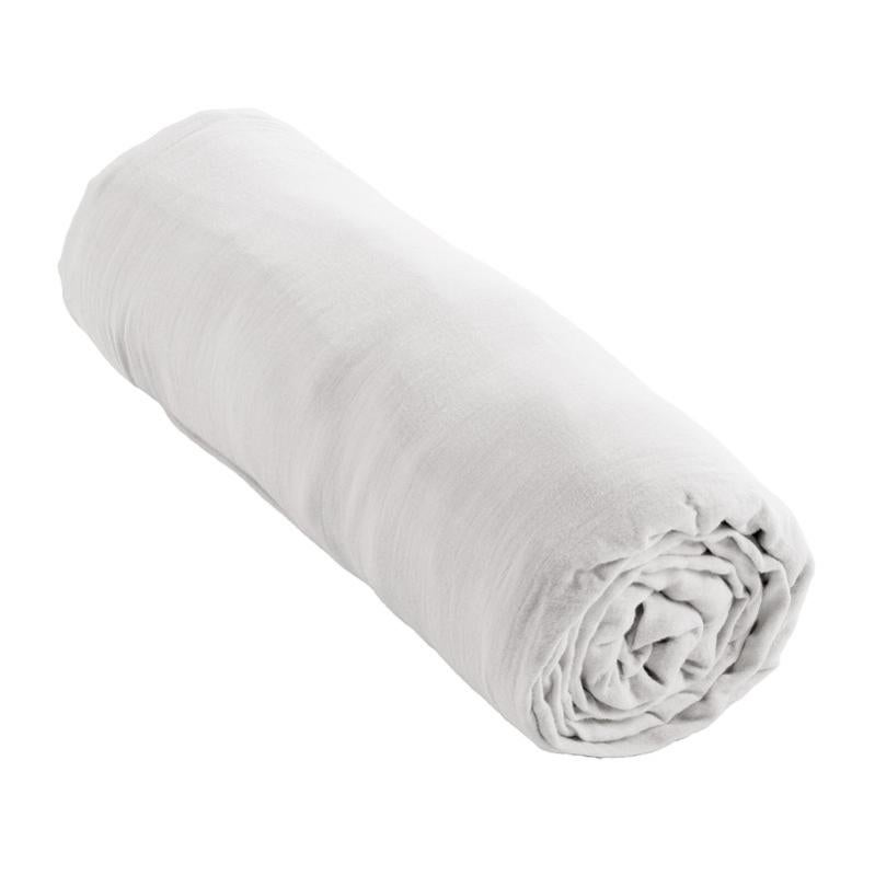Drap housse 90 x 190 x 30 cm double gaze de coton blanc - PEPA 1 - 3