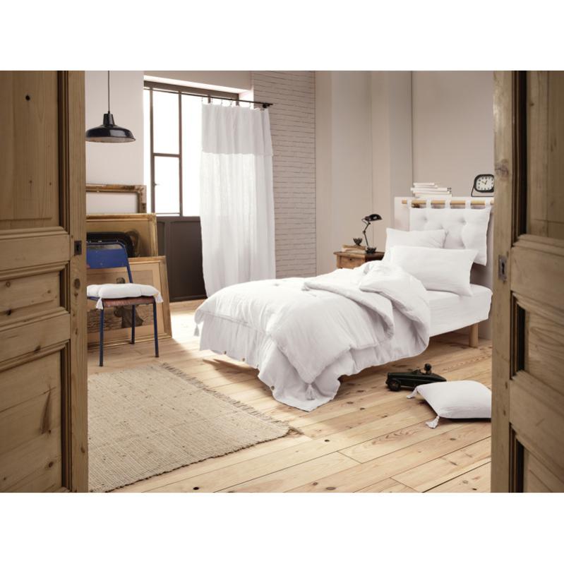 Drap housse 90 x 190 x 30 cm double gaze de coton blanc - PEPA 1 - 4