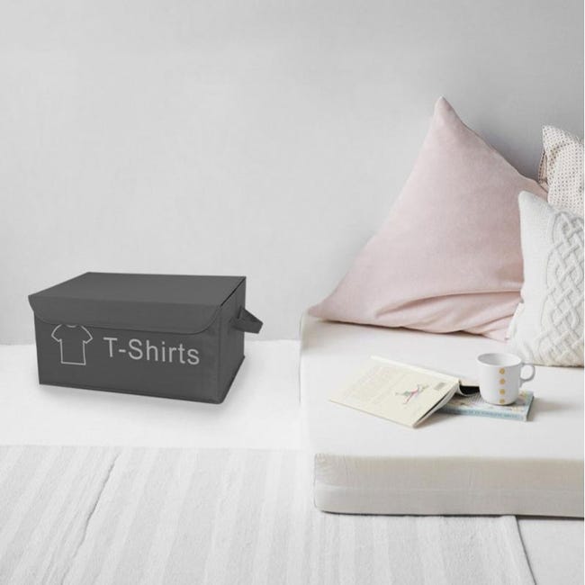 Lot de 4 boîtes de rangement blanc avec couvercle 100% nylon - SPACE Lot de 4 boîtes de rangement blanc avec couvercle 100% nylon - SPACE