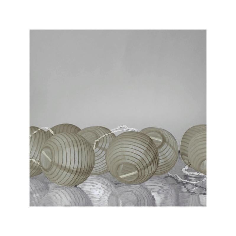 Guirlande Lumineuse à Pile - Pompons Cheveux D'ange Gris