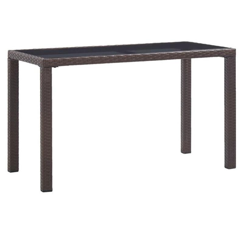 Table de jardin verre noir et résine tressée marron Wiley Leroy Merlin