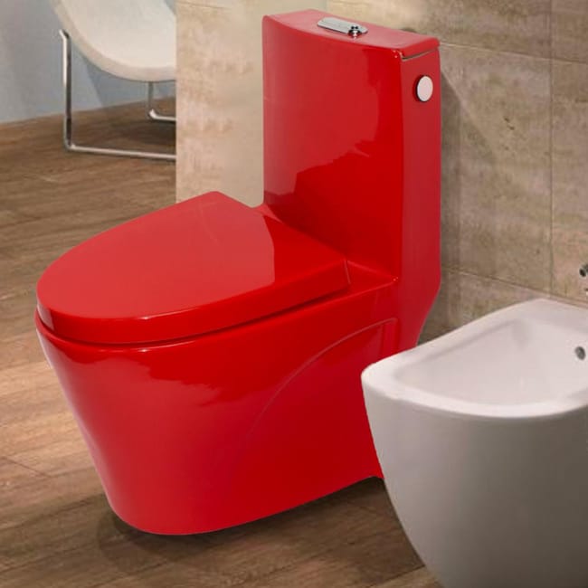 Toilette poser de couleur rouge Cuvette WC monobloc en c ramique