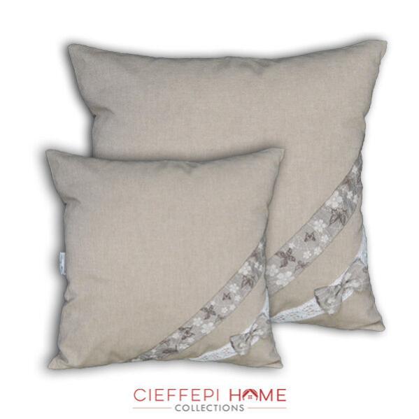 Cieffepi Home Collections YOKO Housse de coussin sans rembourrage en loneta Living (40 x 40 cm, gris