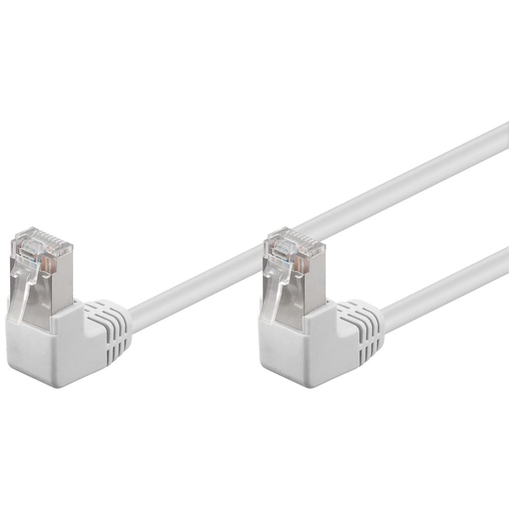 Câble Cat 5e 3m F/UTP blanc 2x RJ45 coudés Leroy Merlin