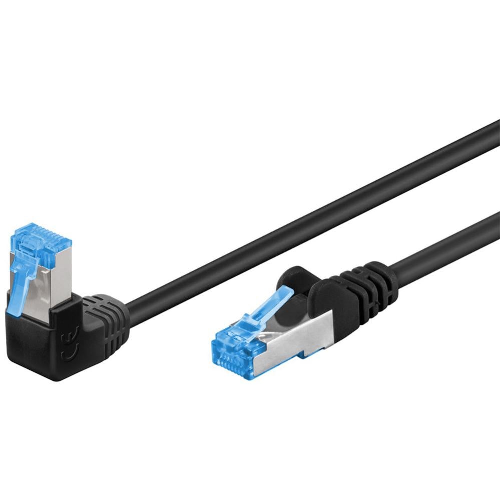Câble Cat 6a 5m S/FTP noir 1x RJ45 coudé Leroy Merlin
