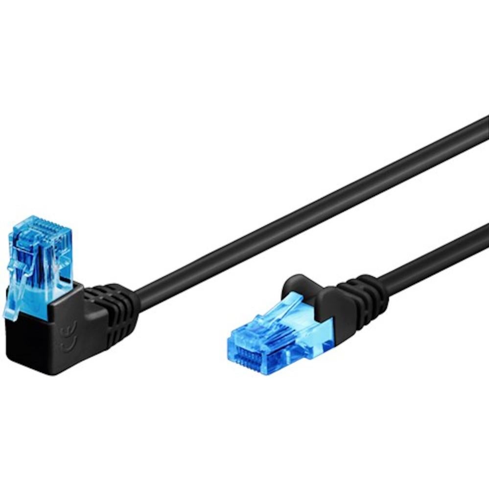 Câble Cat 6a 10m U/UTP noir 1x RJ45 coudé Leroy Merlin