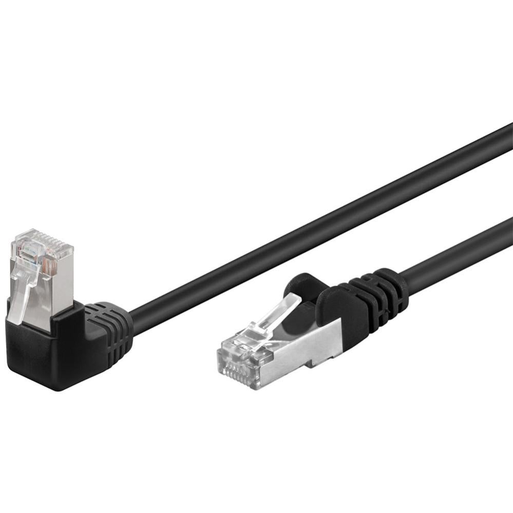 Câble Cat 5e 2m F/UTP noir 1x RJ45 coudé Leroy Merlin
