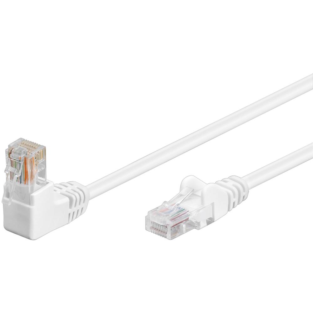 Câble Cat 5e 1m U/UTP blanc 1x RJ45 coudé Leroy Merlin