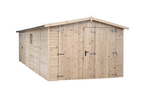 Garage en bois, ep 19mm, surface utile 17.02 m² INT035/INEKSA