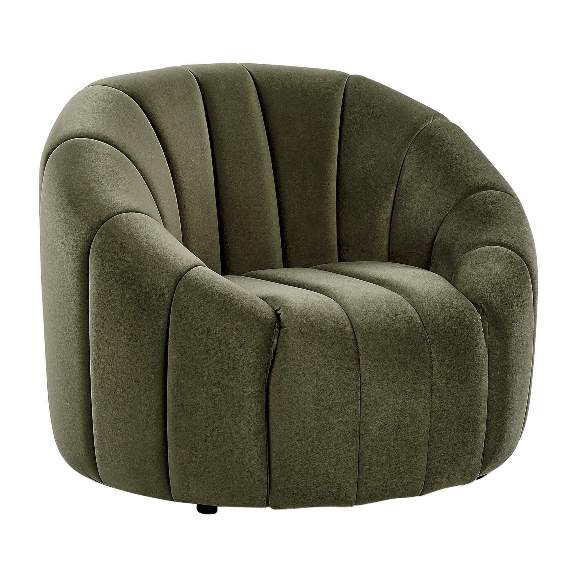 Beliani Fauteuil coquillage en velours vert foncé MALUNG Leroy Merlin