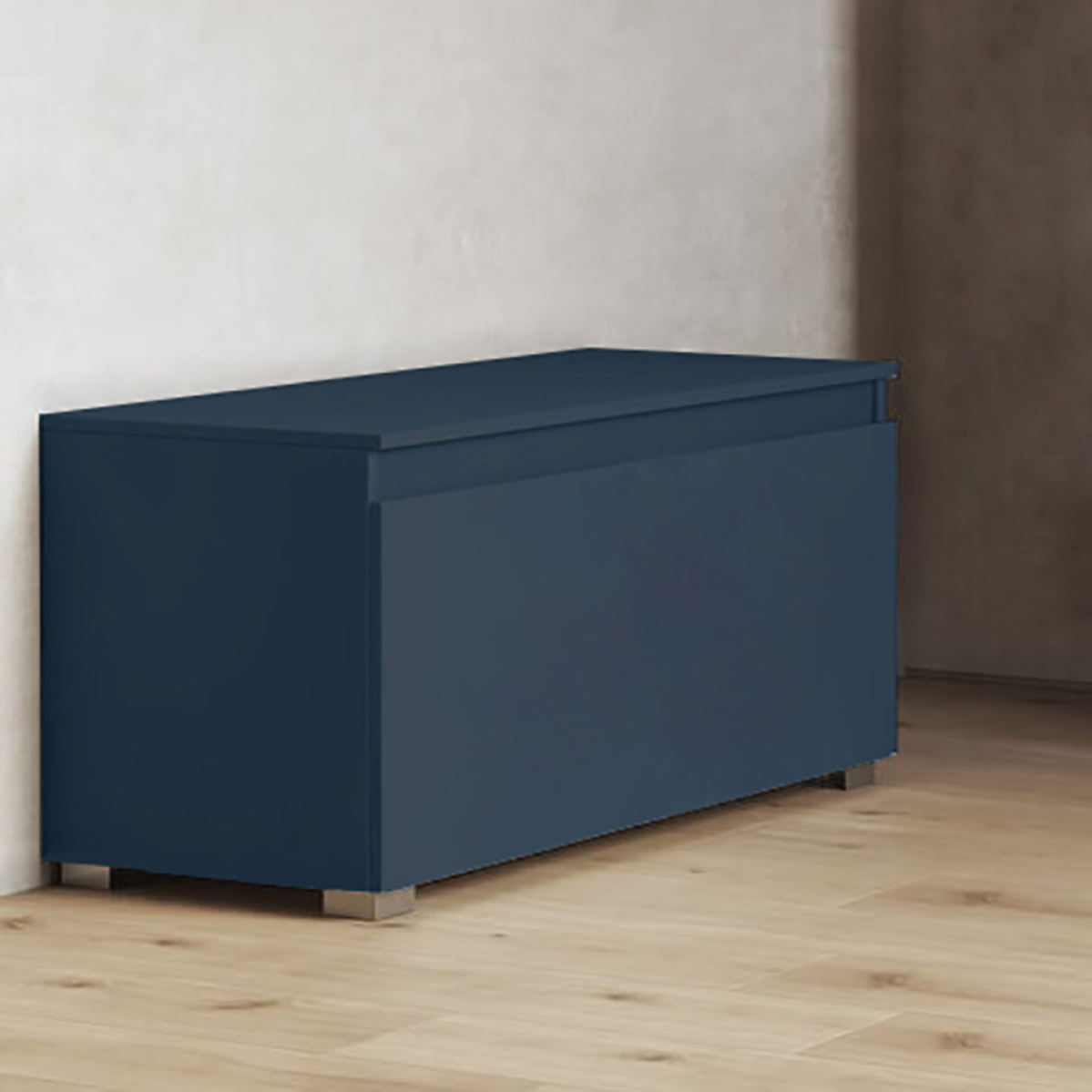 Avalaya Collana Lunga Con Perline Graduate In Legno Blu Chiaro E Cordone Nero, 84 Cm Regolabile, Stile Nautico E Naturale, Senza Chiusura