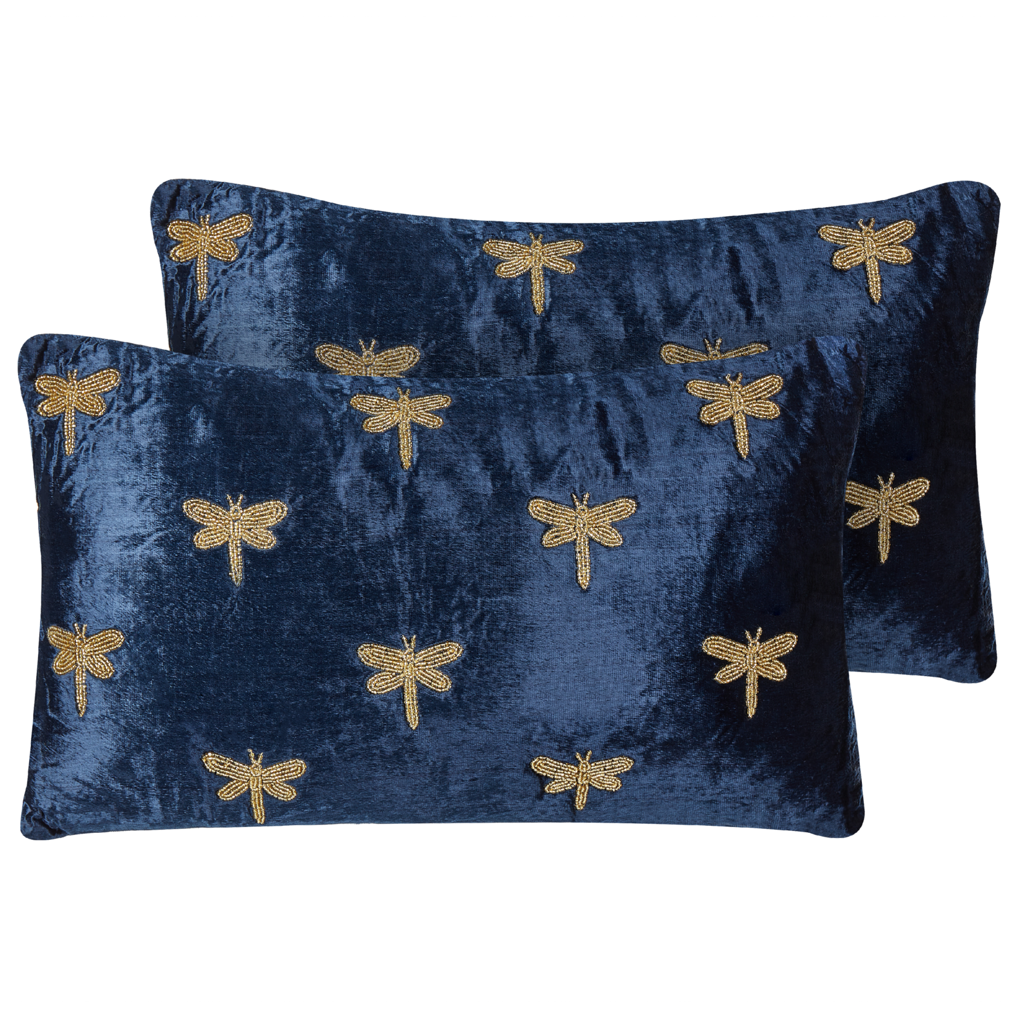 Homescapes Fodera Per Cuscino A Tinta Unita Blu Scuro, 30 X 50 Cm 95899672
