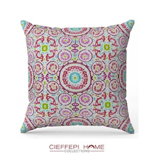 OFloral Federa Copricuscino Decorativa 45x45 Cm - Stile Floreale I09 - Satinata E Lavabile Per Divano E Camera Da Letto - 4