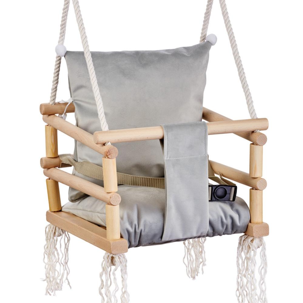 2-in-1 Kinderschaukel Mit Kletterseil - Outdoor Schaukelgestell 150x120x153cm