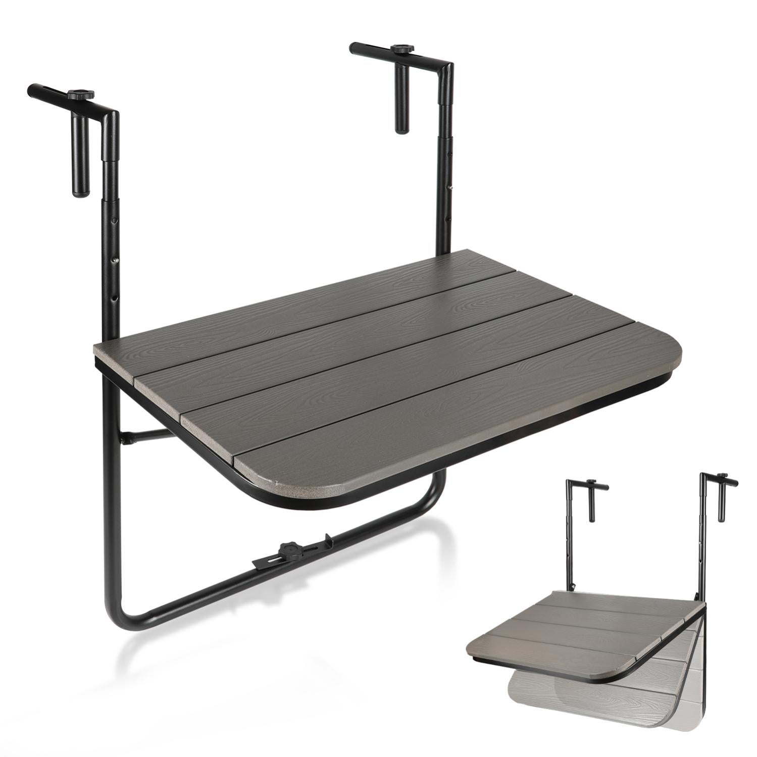 Tavolo Pieghevole Da Balcone Aktive - Grigio, Regolabile, Per Ringhiera, Ideale Per Pranzo All'Aperto - Foto 4