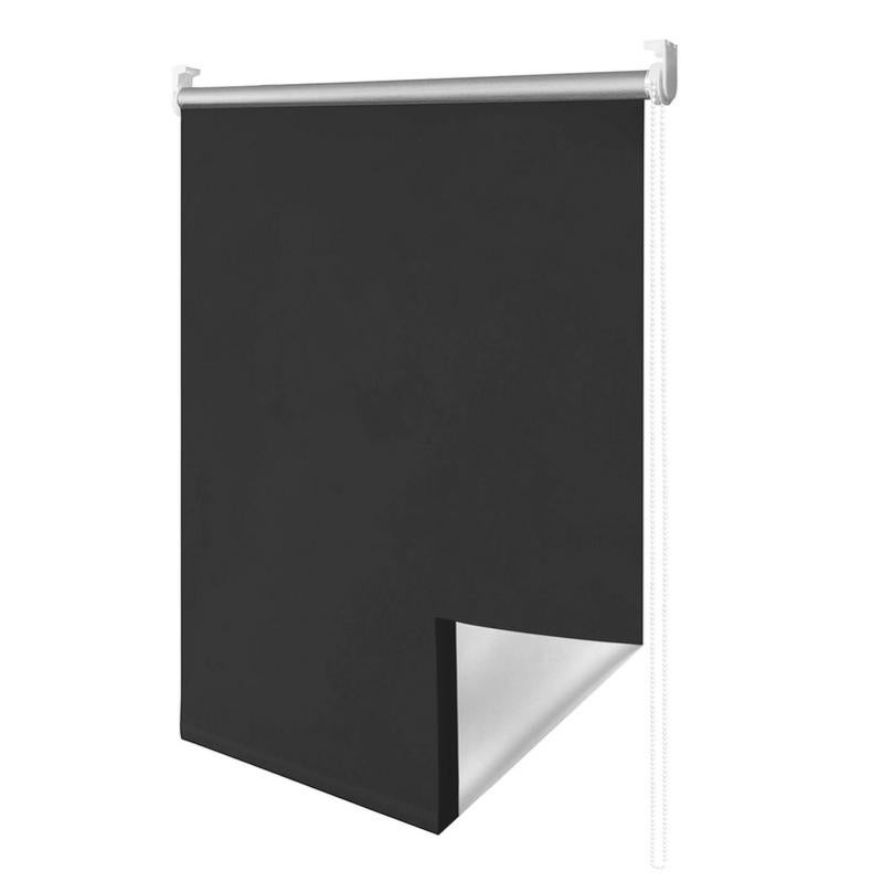Tenda A Rullo Oscurante Portatile Senza Fori - 45x125 Cm - Nera - Con Ventose E Ganci Adesivi - Per Finestra, Ufficio, Privacy - Ritrazione Automatica