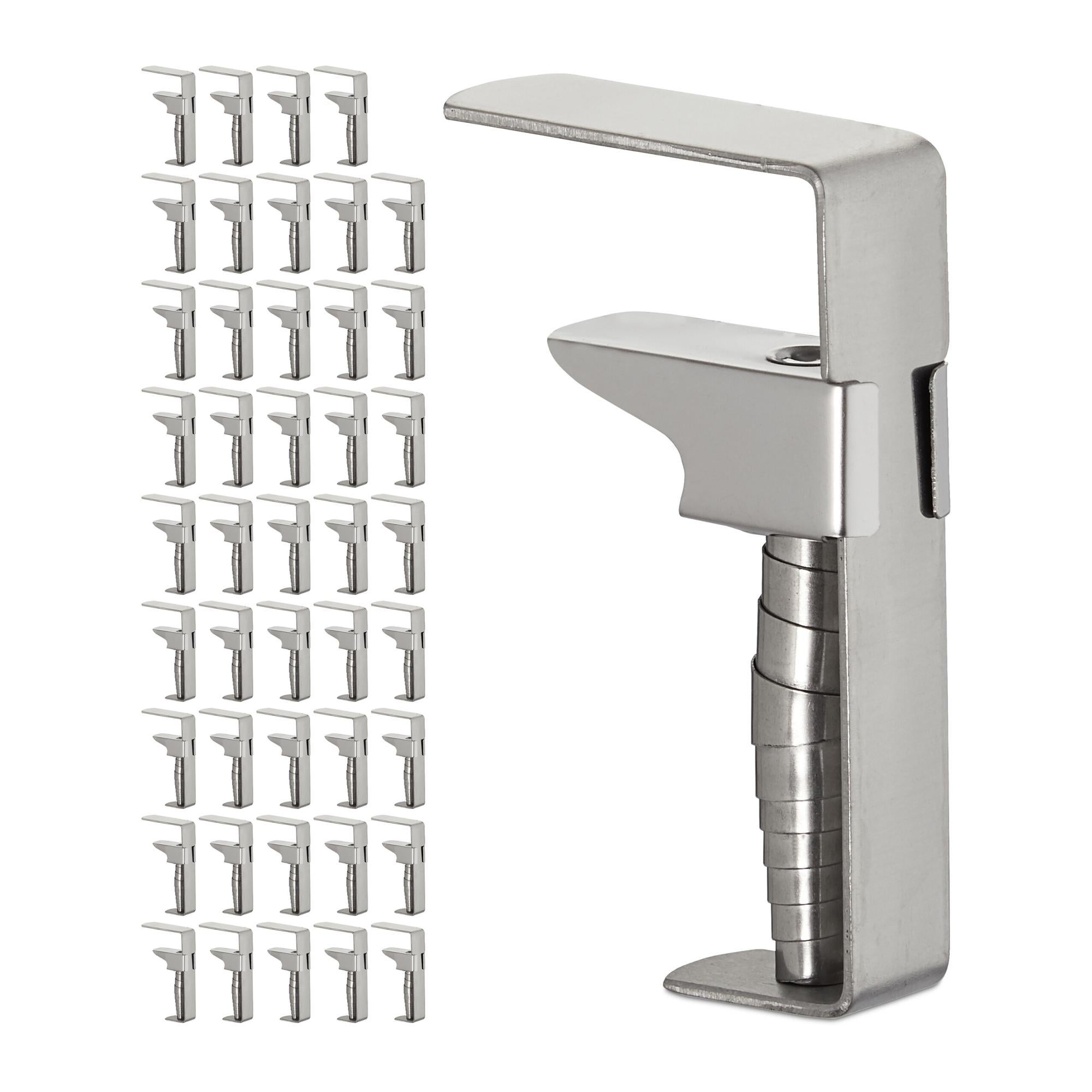 Lot De 8 Pinces à Nappe Relaxdays - Acier Inoxydable - Pour Tables Jusqu'à 4cm D'épaisseur