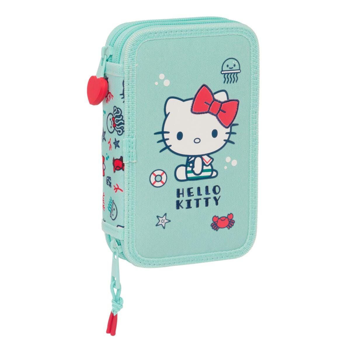 Astuccio Hello Kitty Safta - Doppia Zip, Poliestere Resistente, 21x6x8 Cm, Rosso/Bianco - Foto 3
