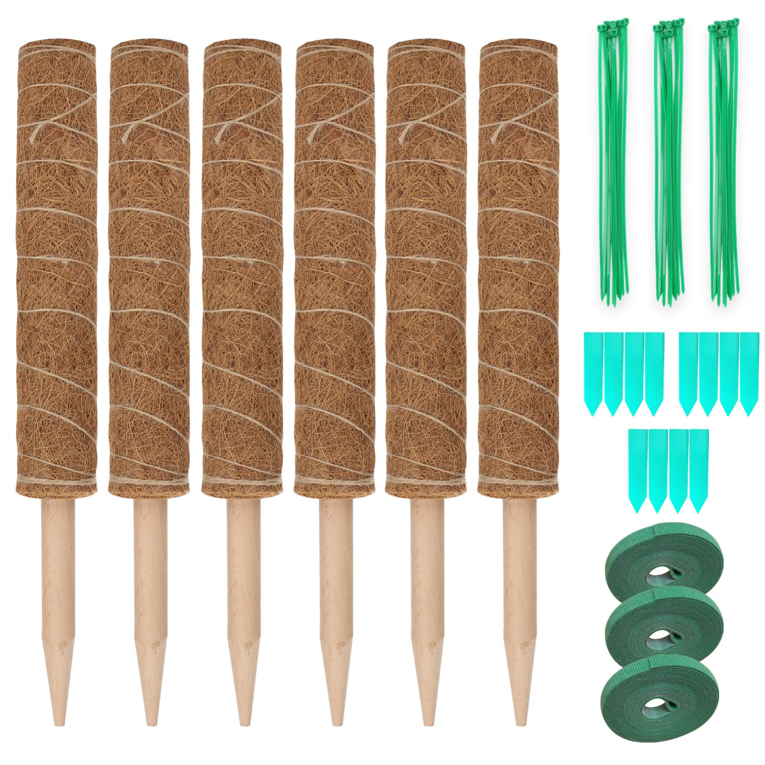 Confezione Da 6 Pali Di Supporto Per Piante In Muschio Di Sfagno Da 60 Cm, Adatti Per Piante Da Casa, Monstera Deliciosa, Da Giardino E Rampicanti. | Leroy Merlin - Foto 4