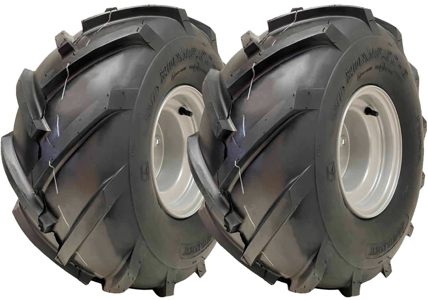 Pneus Tracteur Tondeuse 20x10.00-8 - Lot De 2 - Gripstar LG02 - 4PR - Sans Chambre - Charge 530 Kg