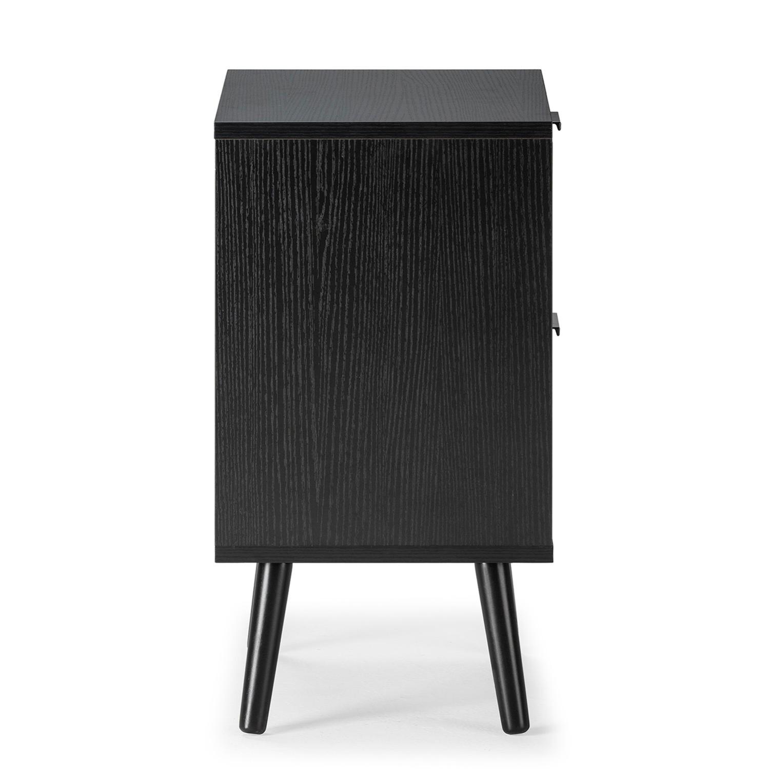 Table de chevet Lluvia 2 tiroirs couleur noir - 5