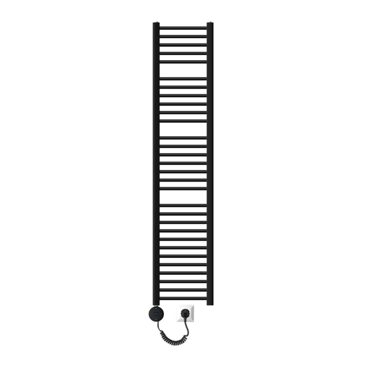 Resistenza Elettrica 900W Per Radiatori - Acciaio Inox Nero, Regolatore Temperatura 13-65°C, IP44, Antigelo