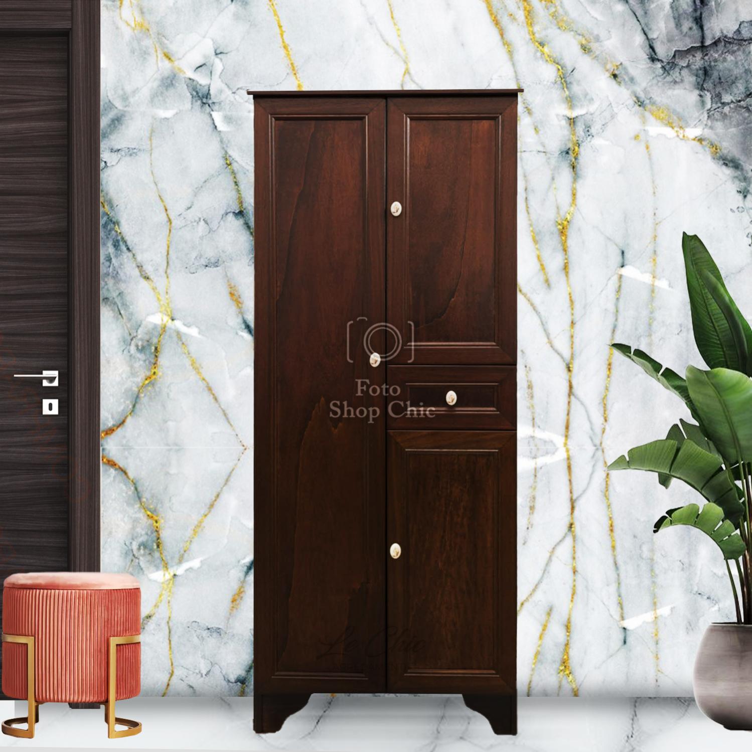 Colonna Legno Noce Portavaso - Arredo Ingresso H77cm - Foto 8