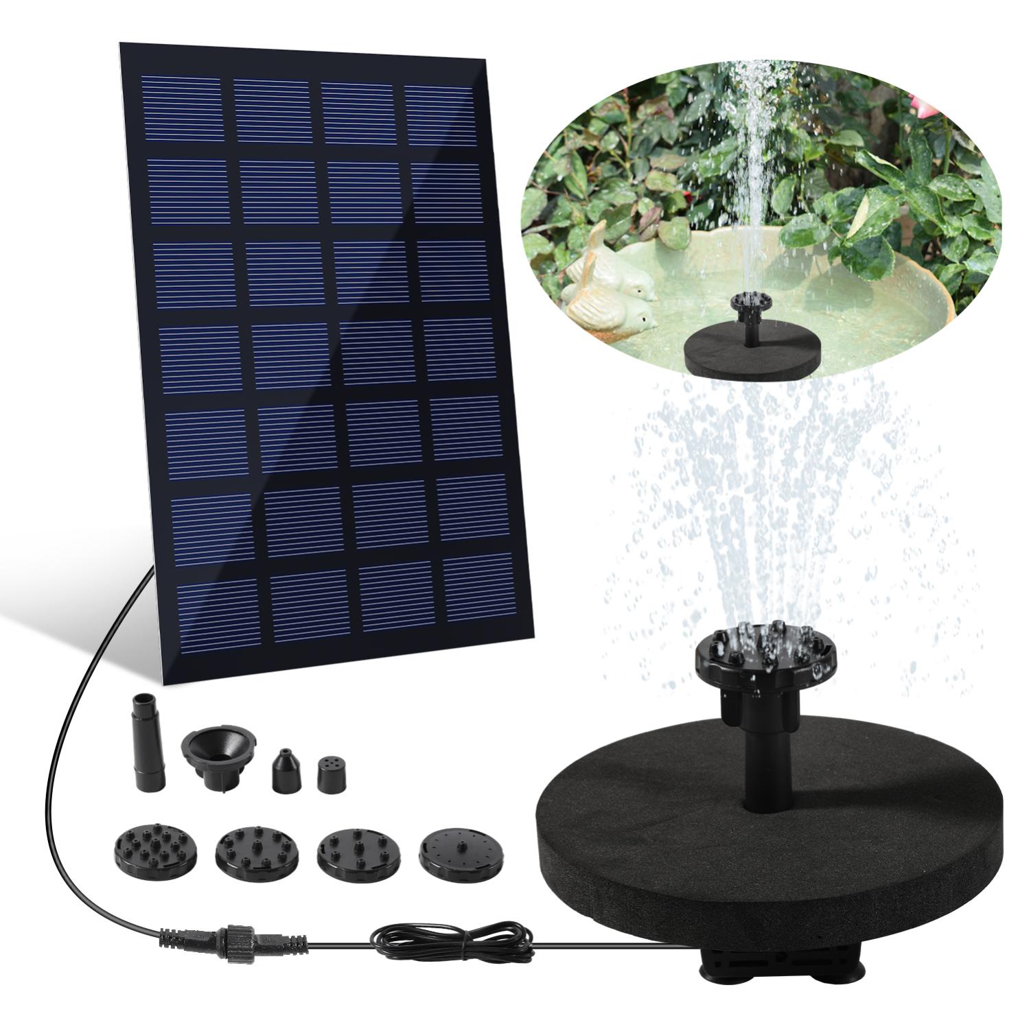 Fontana Solare Galleggiante Per Giardino - Pompa Ad Energia Solare Per Laghetto, Decorazione Con Getto D'Acqua - Foto 5