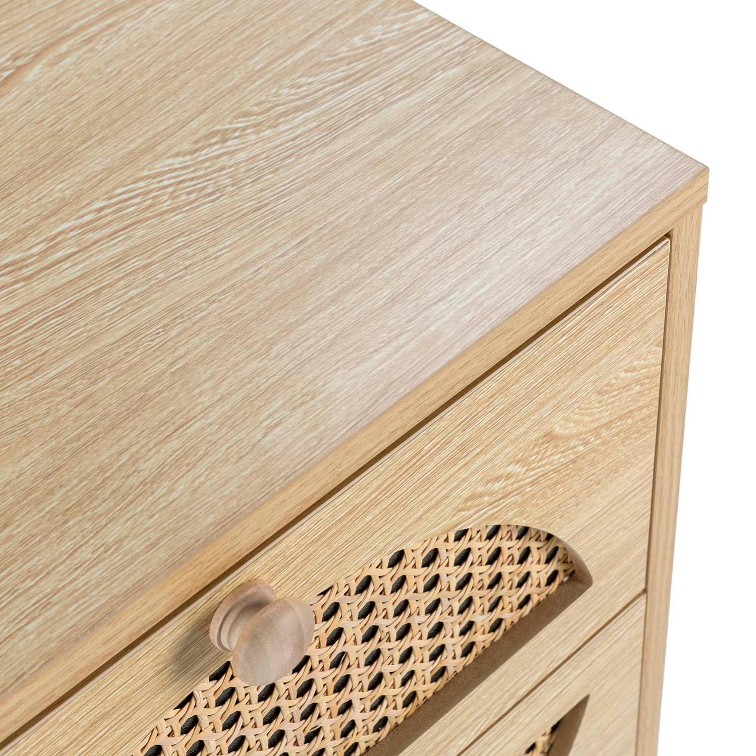 Mesita de noche Luna 2 cajones color Roble - 6