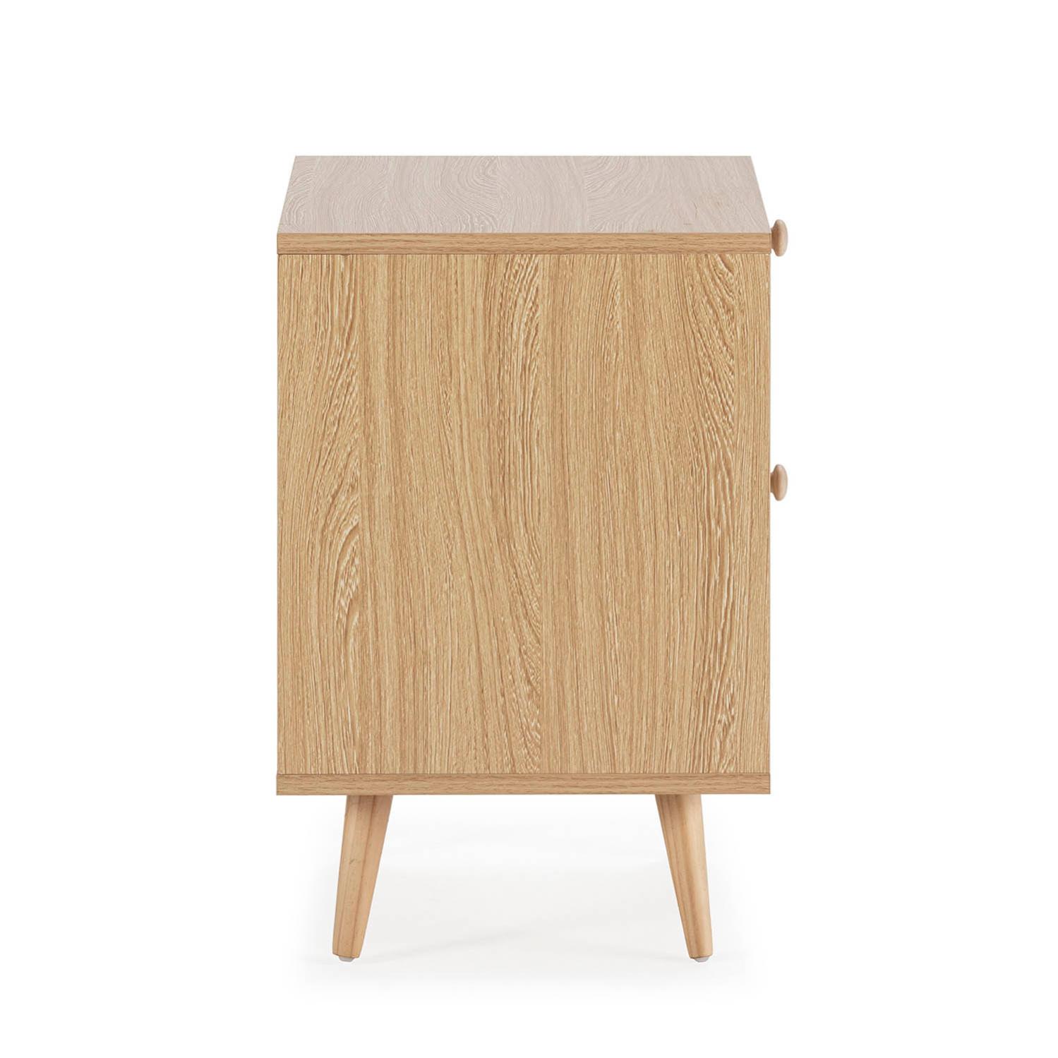 Mesita de noche Luna 2 cajones color Roble - 5