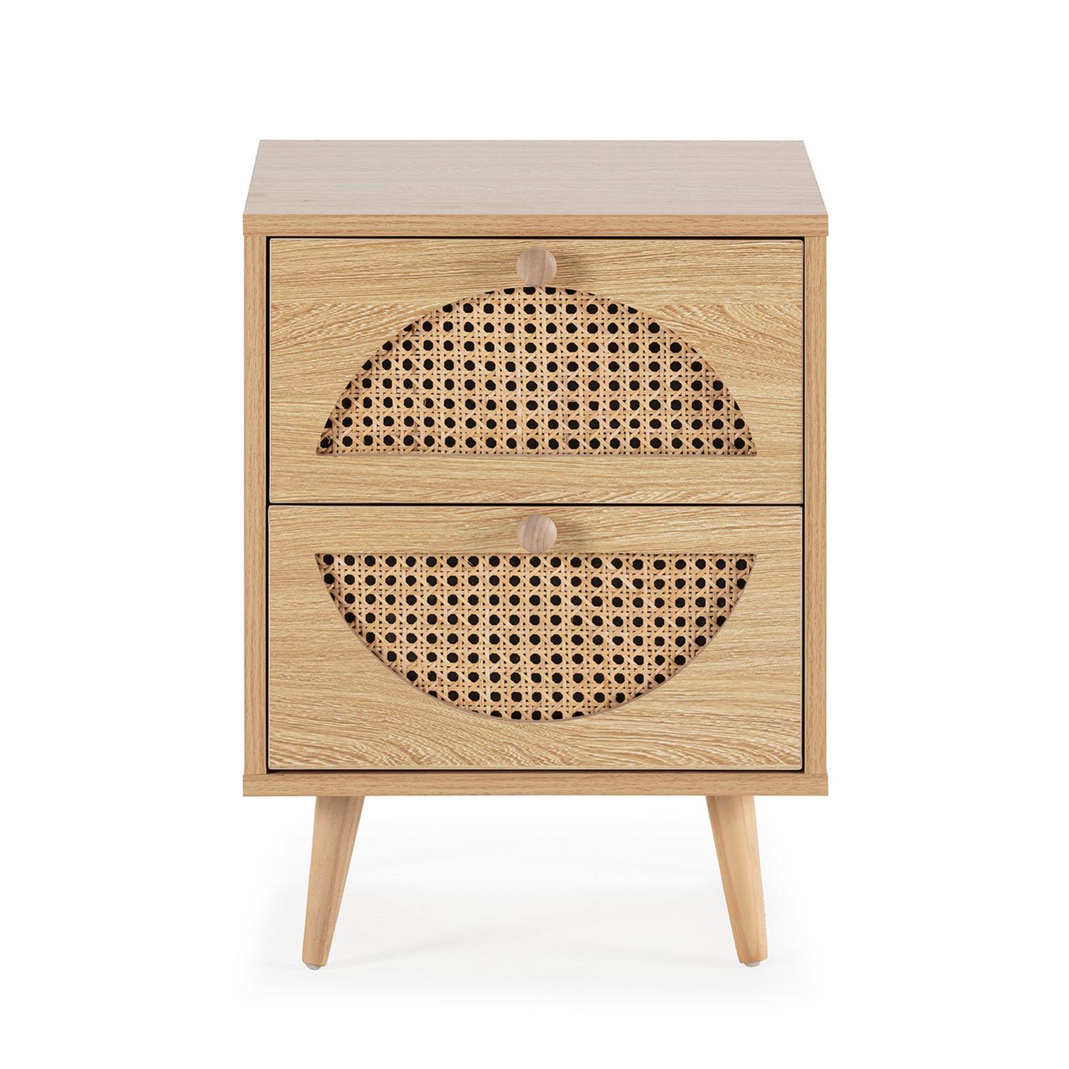 Mesita de noche Luna 2 cajones color Roble - 4
