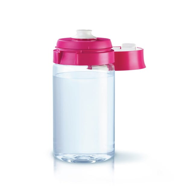 Botella de filtro de agua Brita Fill & Go, rosa, 0,6 litros (paquete de 6