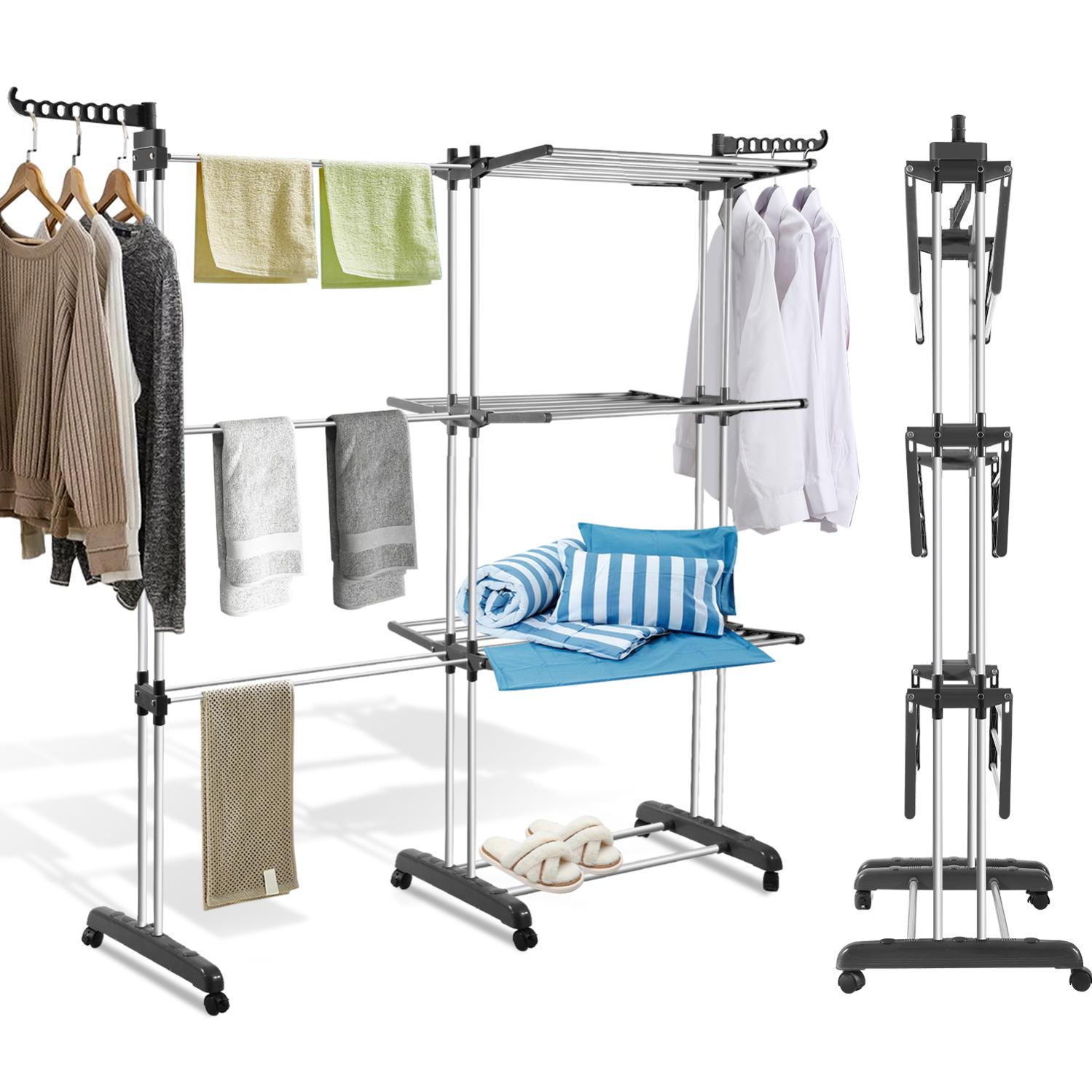 HOMCOM Scarpiera Stretta In Bambù Pieghevole A 3 Livelli, Senza Installazione, Legno Naturale - Foto 12