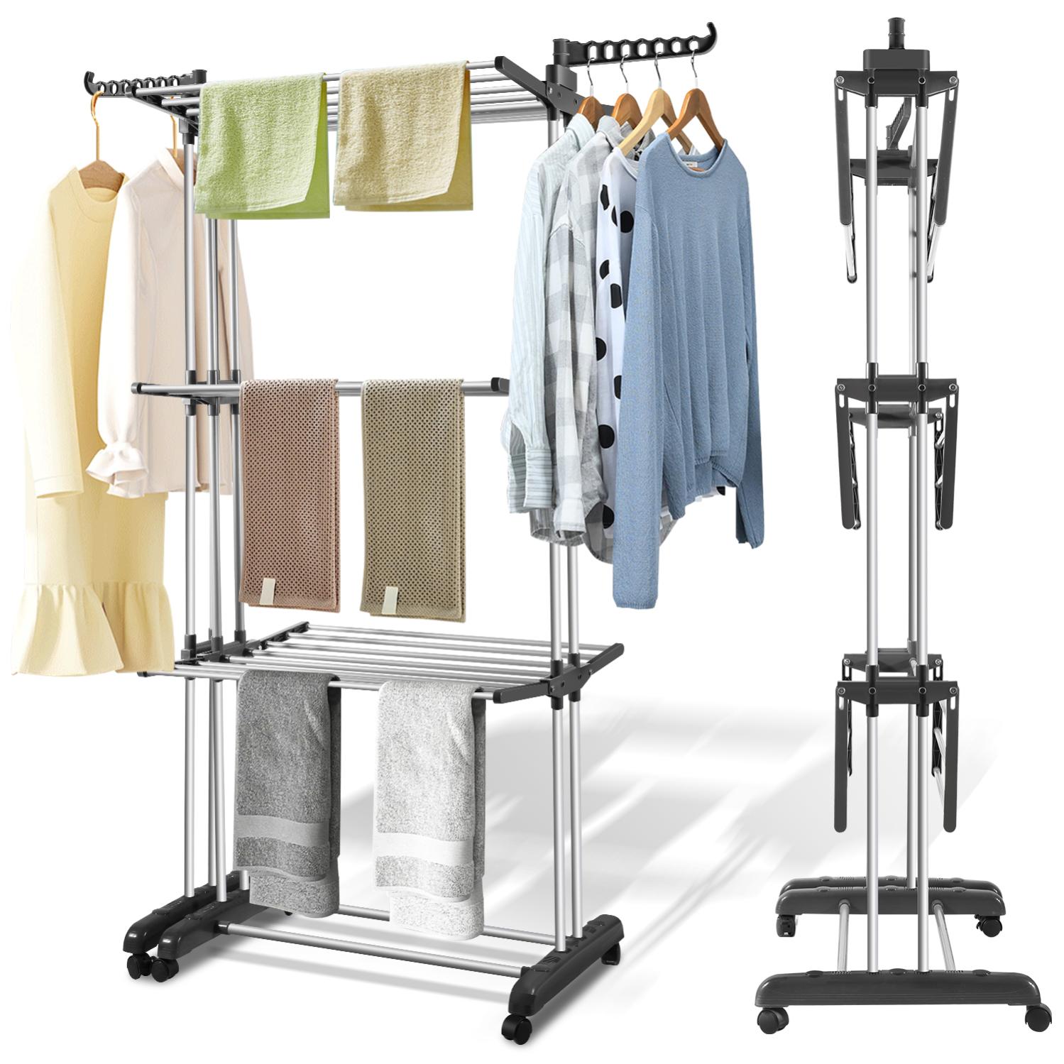 Wakects Filo Stendibiancheria Retrattile In Acciaio Inox 304 – Parete, 2,8m, Capacità 10kg, Senza Fori