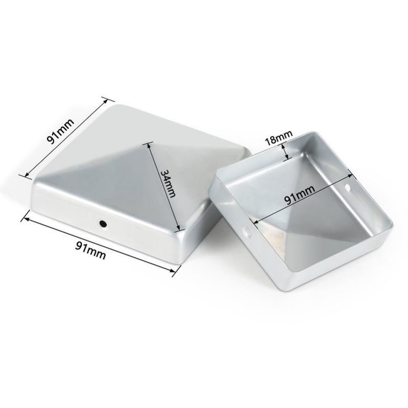 4x Pied De Poteau Carré Poteaux Carrés En Bois Porteur De Clôture Argent 120x120mm | Leroy Merlin