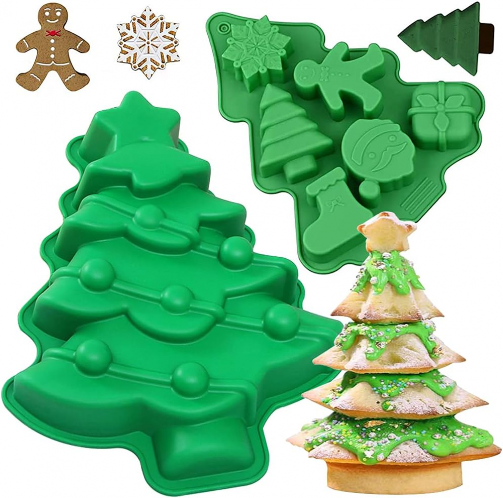 2 Pièces Moules de Noël en Silicone Moule d