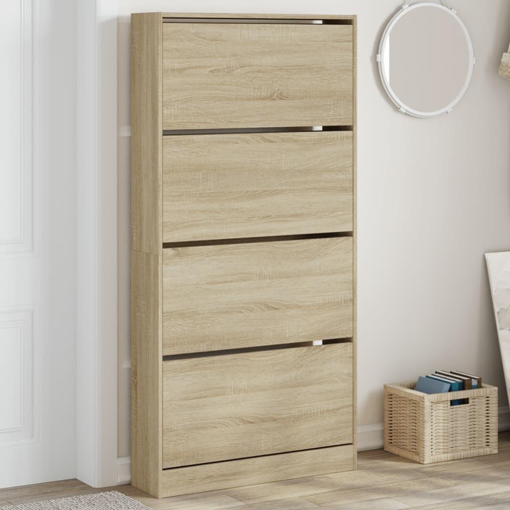 Scarpiera A Battente 5 Ripiani In Truciolato - Rovere Sonoma - 32x35x70 Cm - VidaXL
