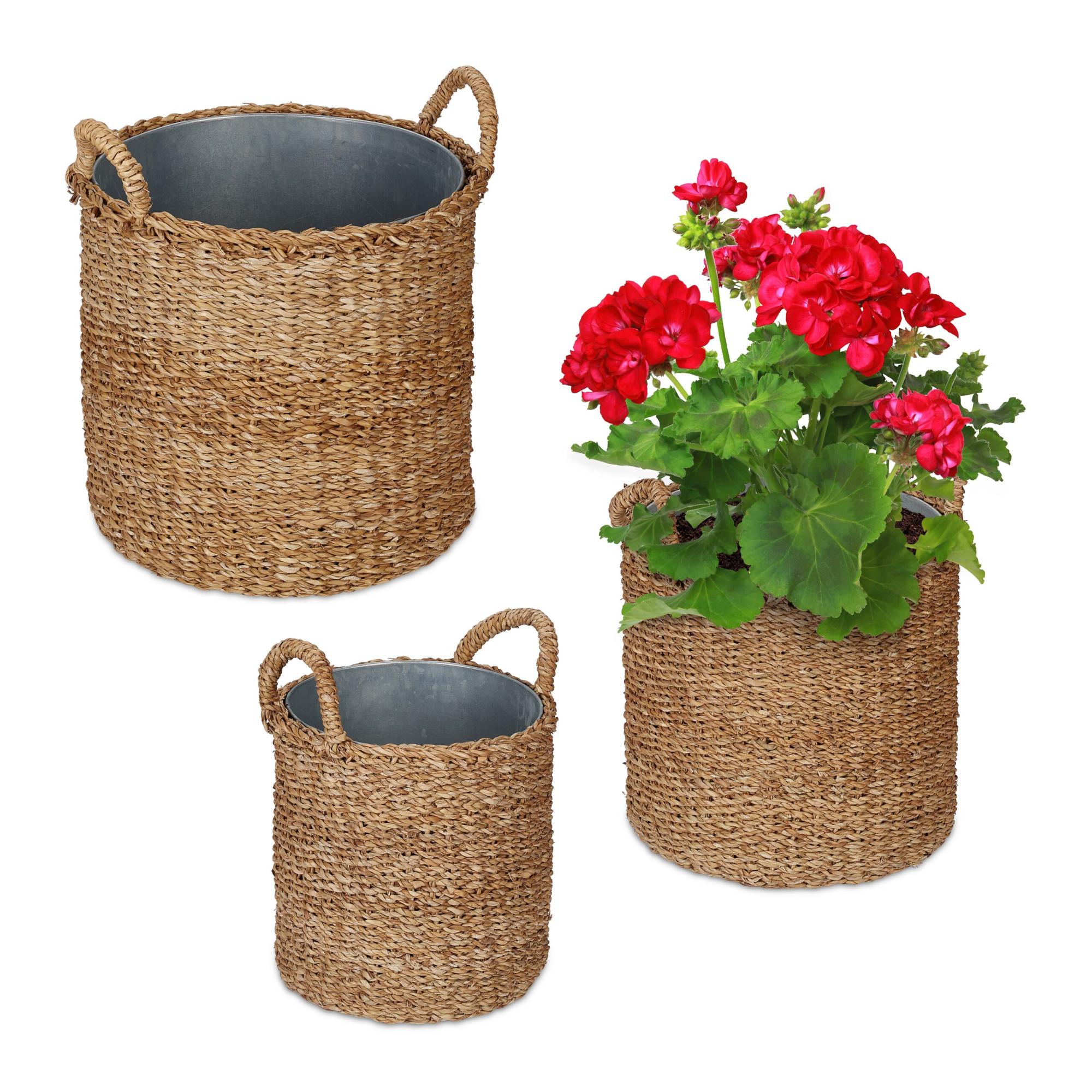 Relaxdays Vasi per Piante a Forma di Grondaia, Fioriere da Giardino o da Interno, Set da 2, Effetto Zincato, Bianco