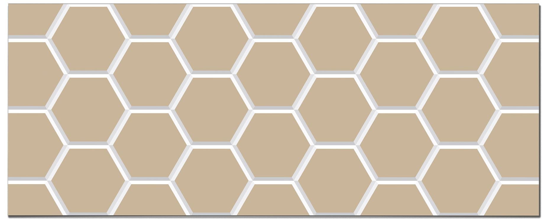 Crédence Adhésive Cuisine Tuile Hexagonale Ocre 60x200 cm - Crédence