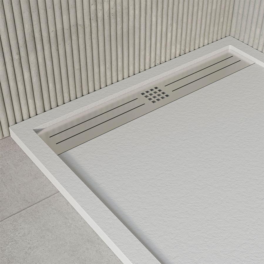 Receveur Douche KOES VOIGA 90x100cm - Résine Blanc RAL9003 - Extra Plat Antidérapant