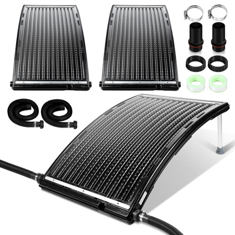 LZQ Chauffage Solaire Pour Piscine 15L - Panneau Solaire Noir Avec Pieds Réglables - Économie D'Énergie