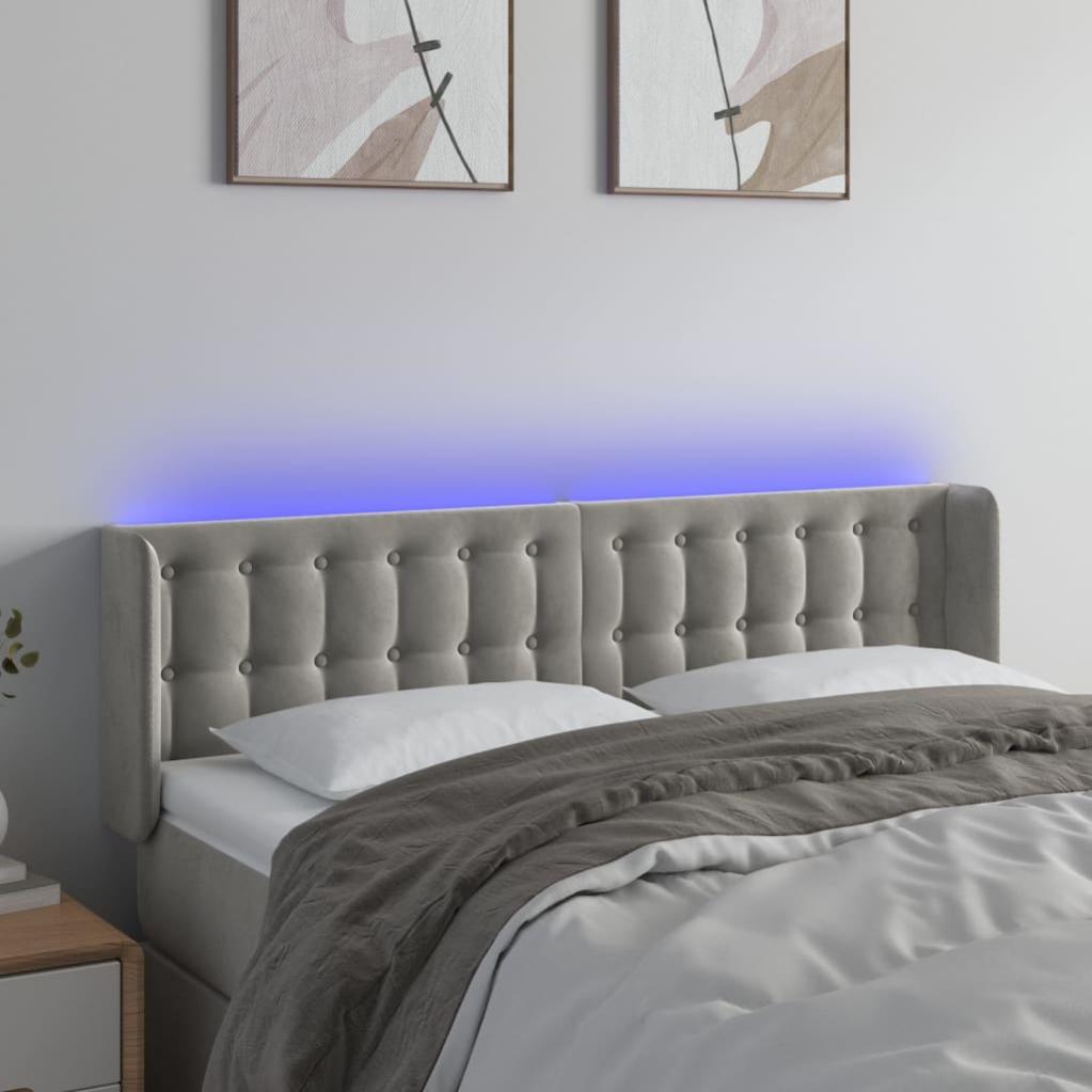 VidaXL Testiera A LED Grigio Chiaro In Tessuto | 180x7x78/88 Cm | Altezza Regolabile E Luci Colorate