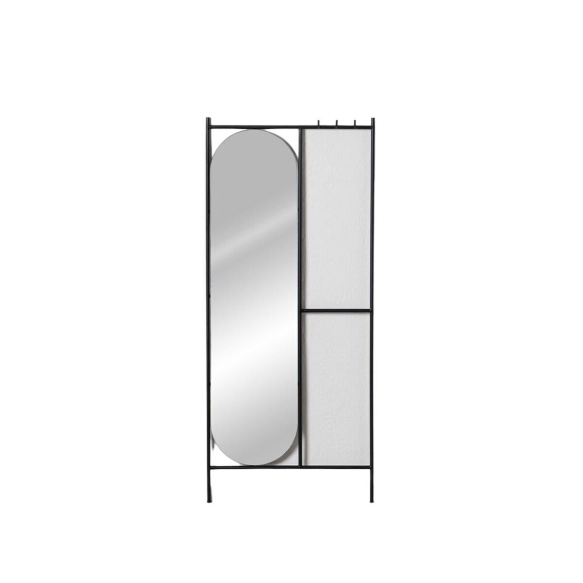 Attaccapanni da Terra Nero Ferro Specchio 70 x 4 x 160,5 cm | Leroy Merlin