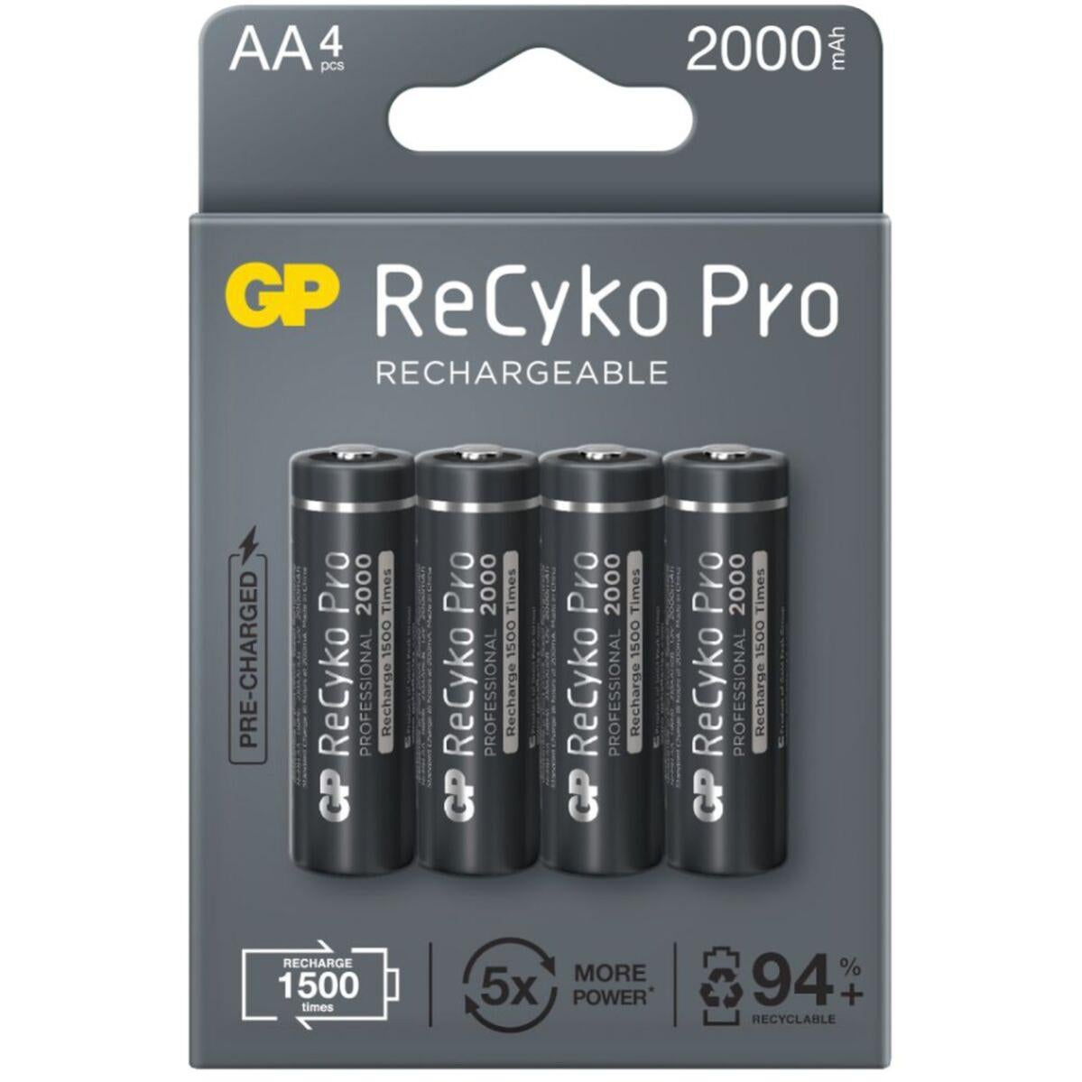 Piles Rechargeables GP ReCyko Pro LR6 2000 mAh 1,2 V AA | Leroy Merlin