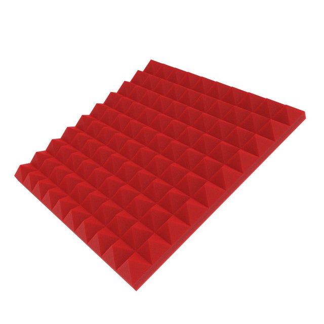 Pannelli Fonoassorbenti Piramidali rosso 50x50x5cm. Pacco da 10 . Lenacustica